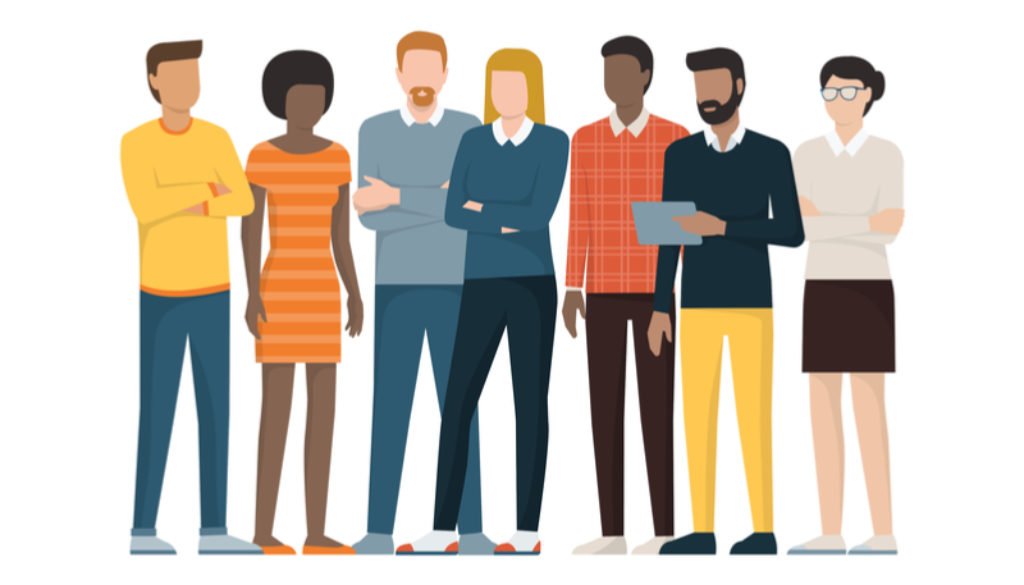 diversity people standing graphic