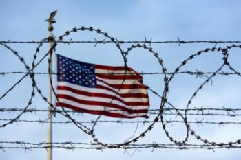 american flag barbed wire
