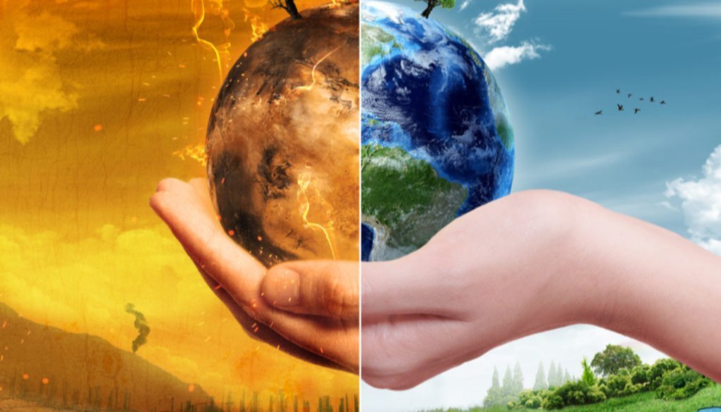 climate change earth hands