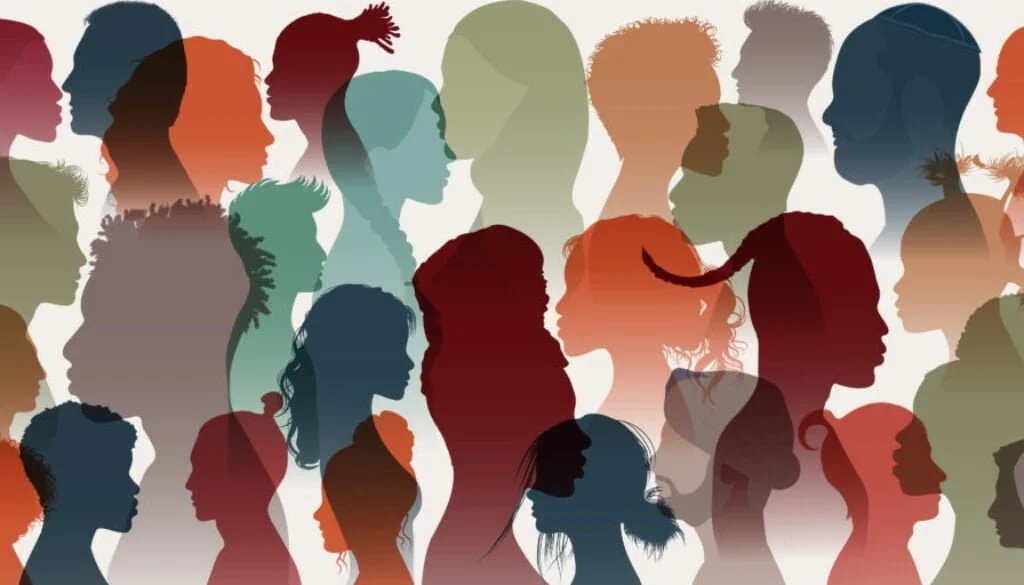 racial faces in silhouette