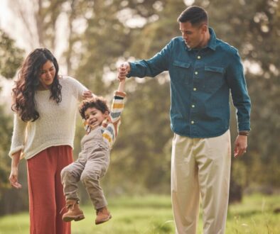 Holding,Hands,,Park,And,Parents,Play,With,Kid,In,Nature